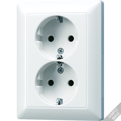 Штепсельная розетка SCHUKO 16A 250V~ с защитой от детей, сдвоенная; слоновая кость, AS5020KIU