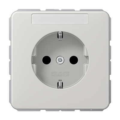 Штепсельная розетка SCHUKO 16A 250V~ ударопрочная, с полем для надписи; светло-серая, CD1520BFNALG
