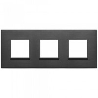 Vimar Накладка Eikon Evo на 6 модулей (2+2+2) расстояние между центрами 71мм, черная полностью, 21644.18