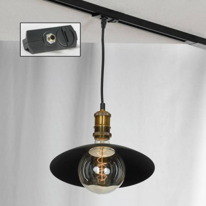 LUSSOLE BALDWIN Подвесной светильник, цвет основания - черный, плафон - металл (цвет - черный), 1x60W E27, LSP-9670-TAB