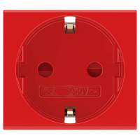 ДКС Розетка силовая 2Р+Е, со шторками, «Viva», 2 мод., красная, 45015