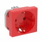 ДКС Розетка силовая 2Р+Е, со шторками, «Viva», 2 мод., красная, 45015