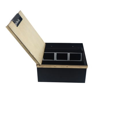 Donel Лючок в пол 18 мод. (6 мод. 45х45 мм. + 6 мод. 22.5х45 мм.) верт. установка, латунь, в уровень с напольным покрытием, DFB18SBRLVL