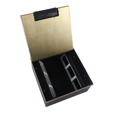 Donel Лючок в пол 18 мод. (6 мод. 45х45 мм. + 6 мод. 22.5х45 мм.) верт. установка, латунь, в уровень с напольным покрытием, DFB18SBRLVL