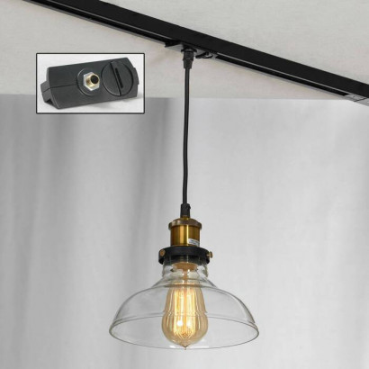 LUSSOLE GLEN COVE Подвесной светильник, цвет основания - черный, плафон - стекло (цвет - прозрачный), 1x60W E27, LSP-9606-TAB
