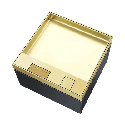 Люк напольный на 2 модуля, металлический, h=85мм, крышка с углублением 17 мм, TIMIUX, золото, EU2H85U GD