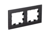 ATN312302 - ATLASDESIGN NATURE 2-постовая РАМКА, МЕТАЛЛ ОНИКС, Systeme Electric