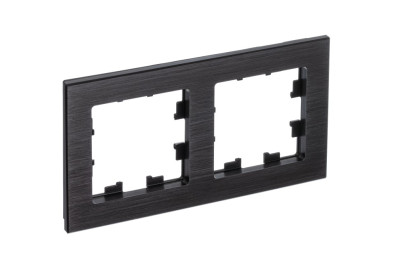 ATN312302 - ATLASDESIGN NATURE 2-постовая РАМКА, МЕТАЛЛ ОНИКС, Systeme Electric