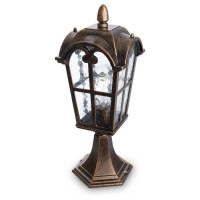 Светильник садово-парковый, 60W 230V E27 черное золото, PL105 (на постамент), Feron 11297