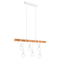 33165 Подвес TOWNSHEND, 6х60W (E27), L1000, B100, H1100, сталь, белый/дерево, коричневый