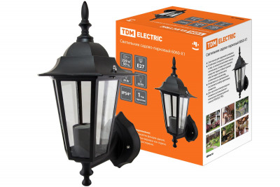 Светильник 6060-01 садово-парковый шестигранник, 60Вт, вверх, черный TDM Electric, SQ0330-0001