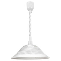 3355 Подвес ALESSANDRA регул., 1х60W (E27), ?300, H1100, пластик белый/алебастр. стекло, белый