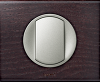 Legrand Выключатель 1-клавишный, вставка - титан,  материалы - Венге, серия Celiane