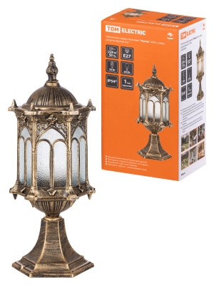 Светильник садово-парковый "Ампир" 60 Вт, стойка шагрень/бронза Е27, TDM Electric, SQ0330-0088