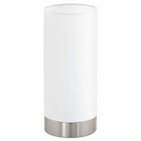 95118 Настольная лампа PASTERI с сенсорн. димм., 1х40W (E27), ?120, H255, никель мат./текстиль, белы