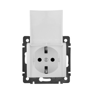 774422 - Розетка с заземлением - Legrand Valena - со шторками с защитной крышкой 16А 250В винтовые зажимы - б, Legrand