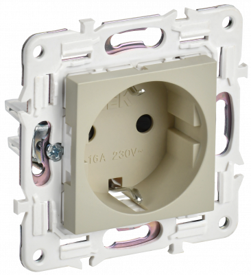 SKANDY Роз. с з/к/ш 16А б/к SK-R06B беж. IEK, SK-R14-16-1-K10