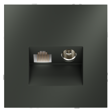 Розетка телевизионная встраиваемая VOLTUM S70 TV+RJ45 кат. 6, (титан), VLS060706