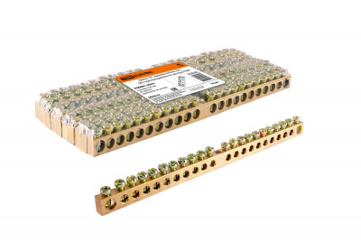 Шина "N" нулевая 6х9мм 24/1 (24 группы/крепеж по центру) TDM Electric, SQ0801-0046