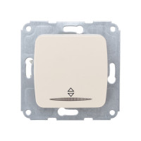 DEA Выключатель (переключатель) 1кл прох. (инд) с/у 10А мех. бежевый KRANZ (1/10/120), KR-78-0236