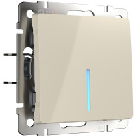 Werkel W1112103/ Выключатель одноклавишный проходной с подсветкой (слоновая кость), a051463