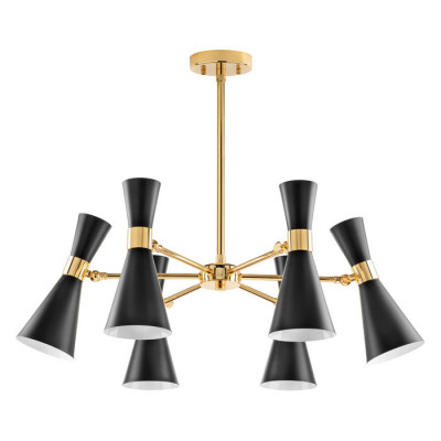 Lightstar 816067 (MD8506/6A) Люстра DUMO 6х40W E14 ЧЕРНЫЙ МАТОВЫЙ/ЗОЛОТО (в комплекте)
