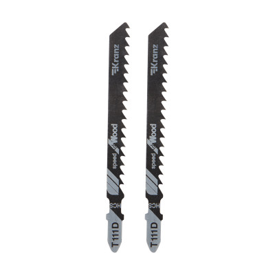 Пилка для электролобзика по дереву T111D 100 мм 6 зубьев на дюйм 6-60 мм (2 шт./уп.) Kranz, KR-92-0319