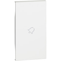 KW01M2D Bticino LIVING NOW. Лицевая панель с символом "звонок" для выключателей и переключателей 2 модуля.Цвет Белый., KW01M2D