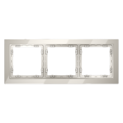 Рамка стеклянная VOLTUM S70 на 3 поста, (кашемир, стекло), VLS110303