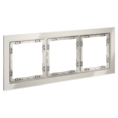 Рамка стеклянная VOLTUM S70 на 3 поста, (кашемир, стекло), VLS110303