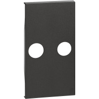 KG25M2 Bticino LIVING NOW. Лицевая панель для TV розеток с 2 отверстиями 2 модуля.Цвет Черный., KG25M2