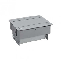 Simon 400 Двухсторонний врезной x8 розеточный блок, планка, 6x2P+E, 4xRJ45, Алюминий,, 47403020-133