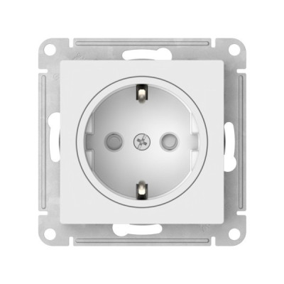 ATN200145S - ATLASDESIGN ART РОЗЕТКА с заземлением со шторками, 16А, механизм, быстрозажим. клем., БЕЛЫЙ, Systeme Electric