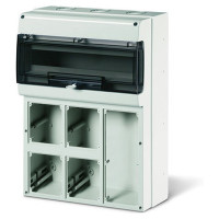 Корпус на 24 модуля, 4 поста с основанием 136х125 мм и 1 пост с основанием 100х110 мм (упак. 1шт), ДКС DIS6725522