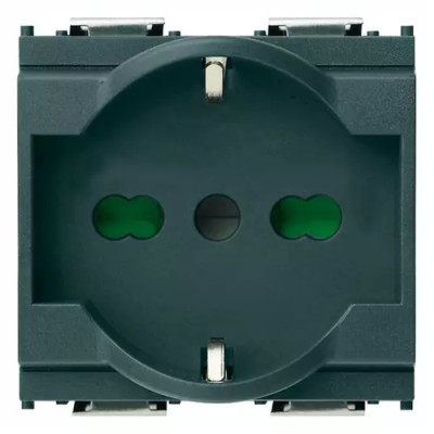 Vimar Розетка 2P+T 16A универсальная, серая, 16211