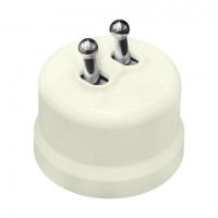 Bironi Выключатель 2-кл., пластик, цвет Слоновая кость,  Серебро (тумблерный), B1-232-211-S