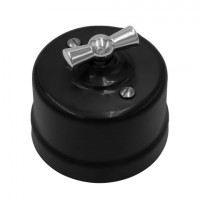 Bironi Выключатель 1-кл., перекрестный, пластик, цвет Черный, Серебро, B1-203-23-S Bironi Выключатель 1-кл., перекрестный, пластик, цвет Черный, Серебро, B1-203-23-S