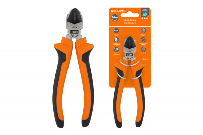 Бокорезы (кусачки), с двухкомпонентными рукоятками, CR-V сталь, 160 мм, серия "Алмаз" TDM Electric, SQ1012-0202