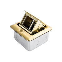 LUK/1,5BR44 Люк встраиваемый на 1,5 поста (45х45мм) с коробкой, латунь IP44 Экопласт