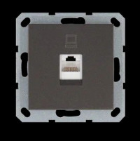Интернет-розетка RJ45 с накладкой, цвет Мокко, G6105Z, Jasmart Electric