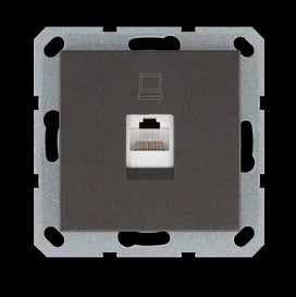Интернет-розетка RJ45 с накладкой, цвет Мокко, G6105Z, Jasmart Electric