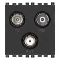 Vimar Розетка TV-FM-SAT концевая с 3 выходами, серая, 19303