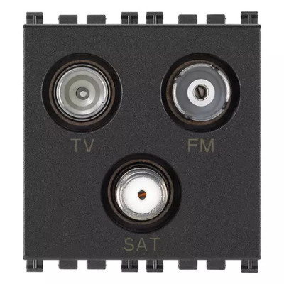 Vimar Розетка TV-FM-SAT концевая с 3 выходами, серая, 19303