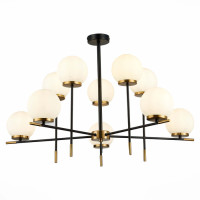 ST LUCE SL1203.402.10 Люстра потолочная ST-Luce Черный, Латунь/Белый E27 10*60W