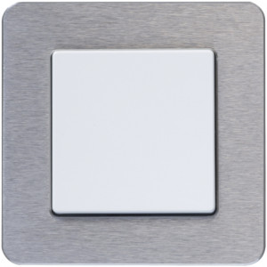 Berker Выключатель 1-клавишный, белый/нержавеющая сталь, серия Q.7