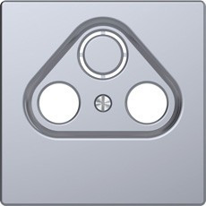 MTN4123-6036 - Merten D-Life ЦЕНТРАЛЬНАЯ НАКЛАДКА TV розетки, 2/3 отверстий, НЕРЖ. СТАЛЬ, Schneider Electric