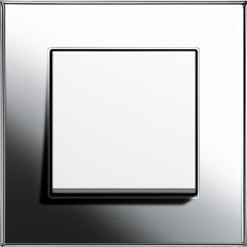 Gira Выключатель 1-клавишный, глянцевый белый - Хром, серия Esprit
