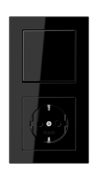 Jung Блок: Выключатель 1-клавишный с розеткой 2к+з,  серия A Creation