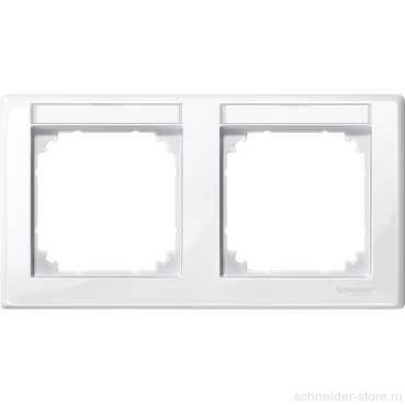M-Smart Рамка 2-ная горизонт. с полем для надписи, полярно-бел.