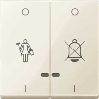 SM Клавиша 2-наяс линзами и c cимволами "Вызов горничной", "Не звонить", беж.